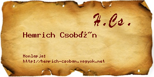 Hemrich Csobán névjegykártya